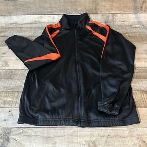 EAST BAY Black/Orange Full Zip Polyester Jacket Size Youth XL